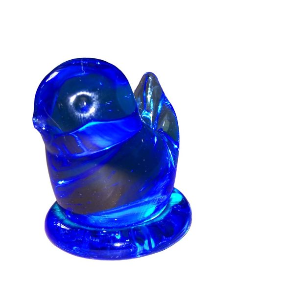 Bluebird of Happiness Paperweight Leo Ward 1992 Bluebird Glass Figurine - Picture 1 of 8